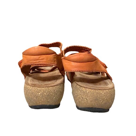 Taos Footwear Trulie Terracotta Orange Leather Sandals Size 8.5 39 Strap - Picture 4 of 5